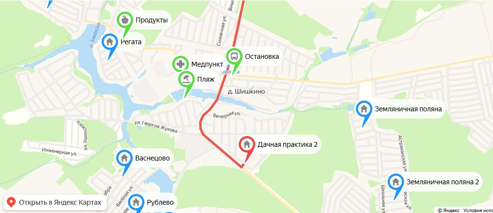 как проехать кп дачная практика 2